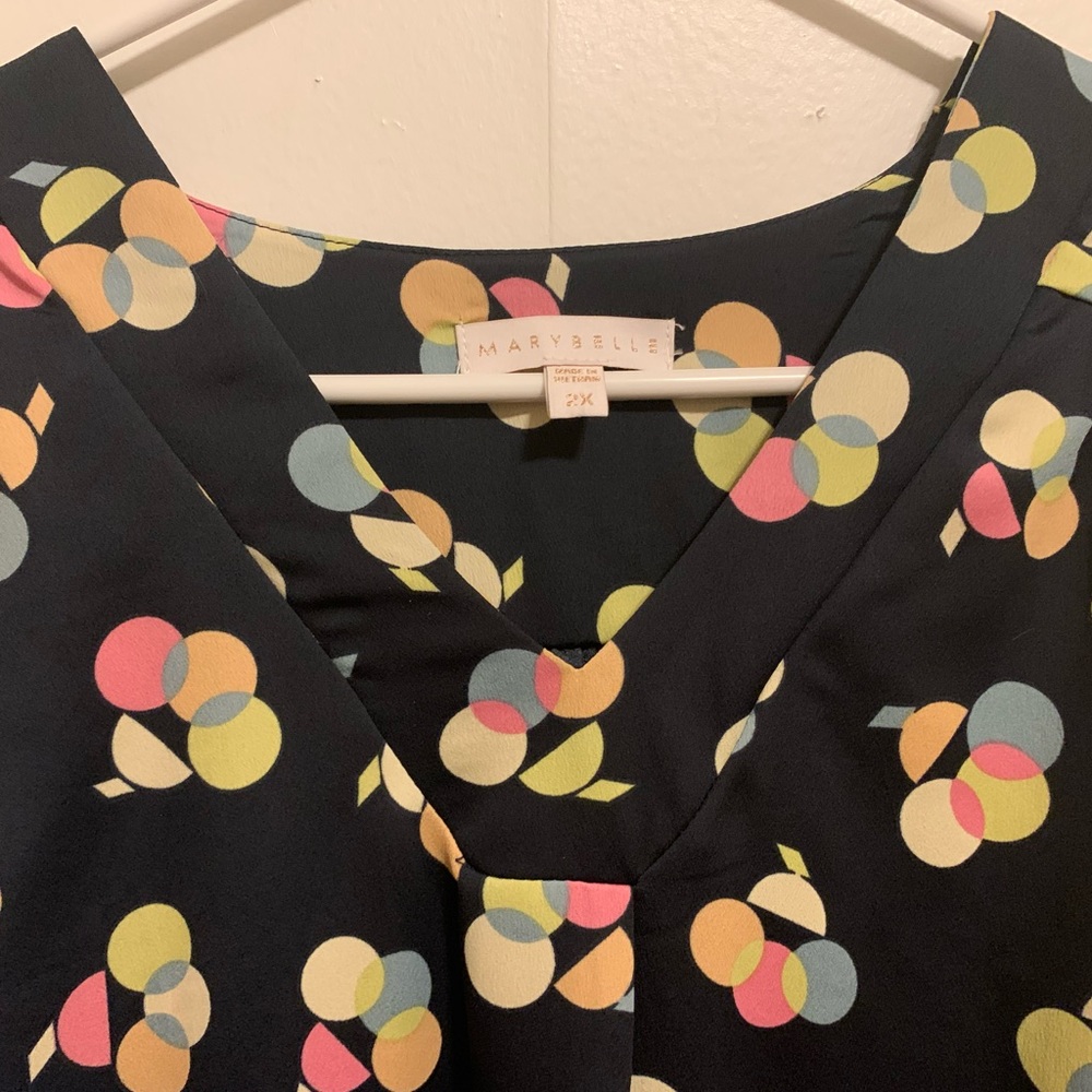 Marybelle Sleeveless V-Neck Top, Size 2X